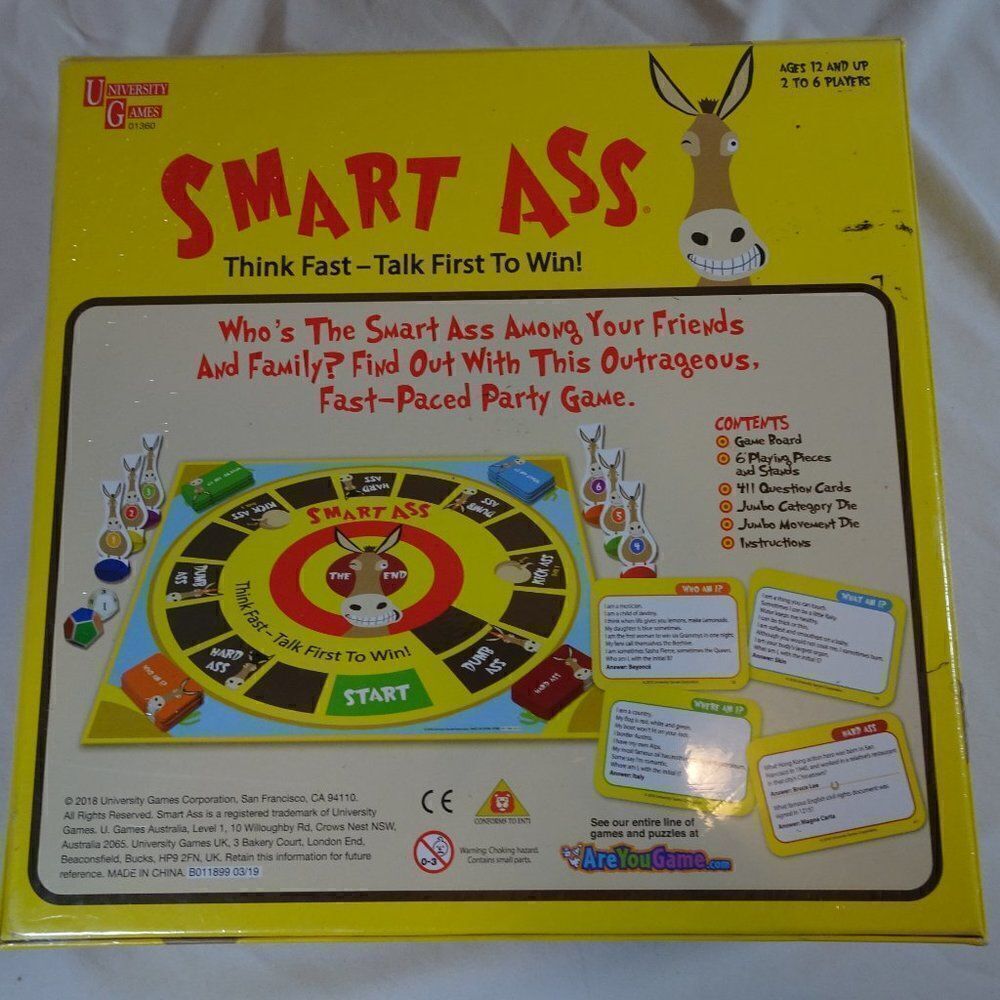 University Games Smart Ass Game. - Picture 2 of 2